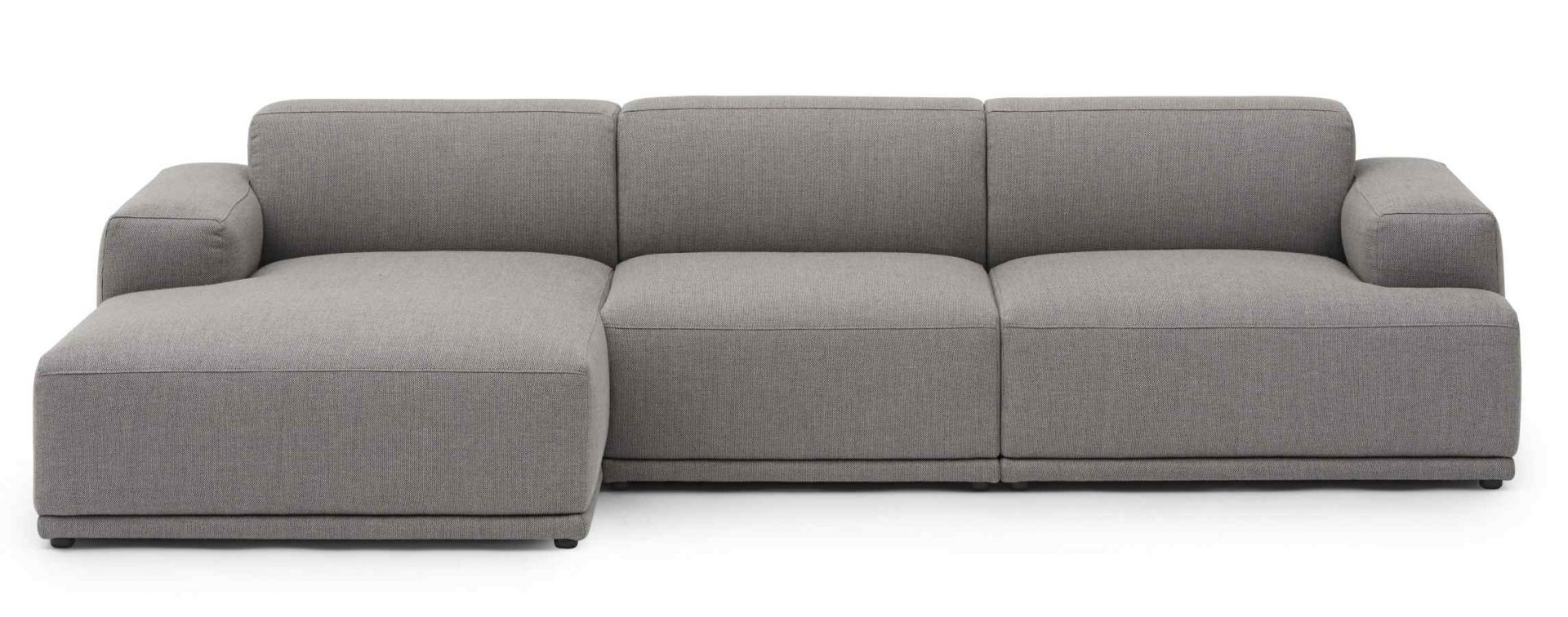 Graues Connect Soft Sofa von Muuto, 3-Sitzer mit Ottomane, modernes modulares Design.